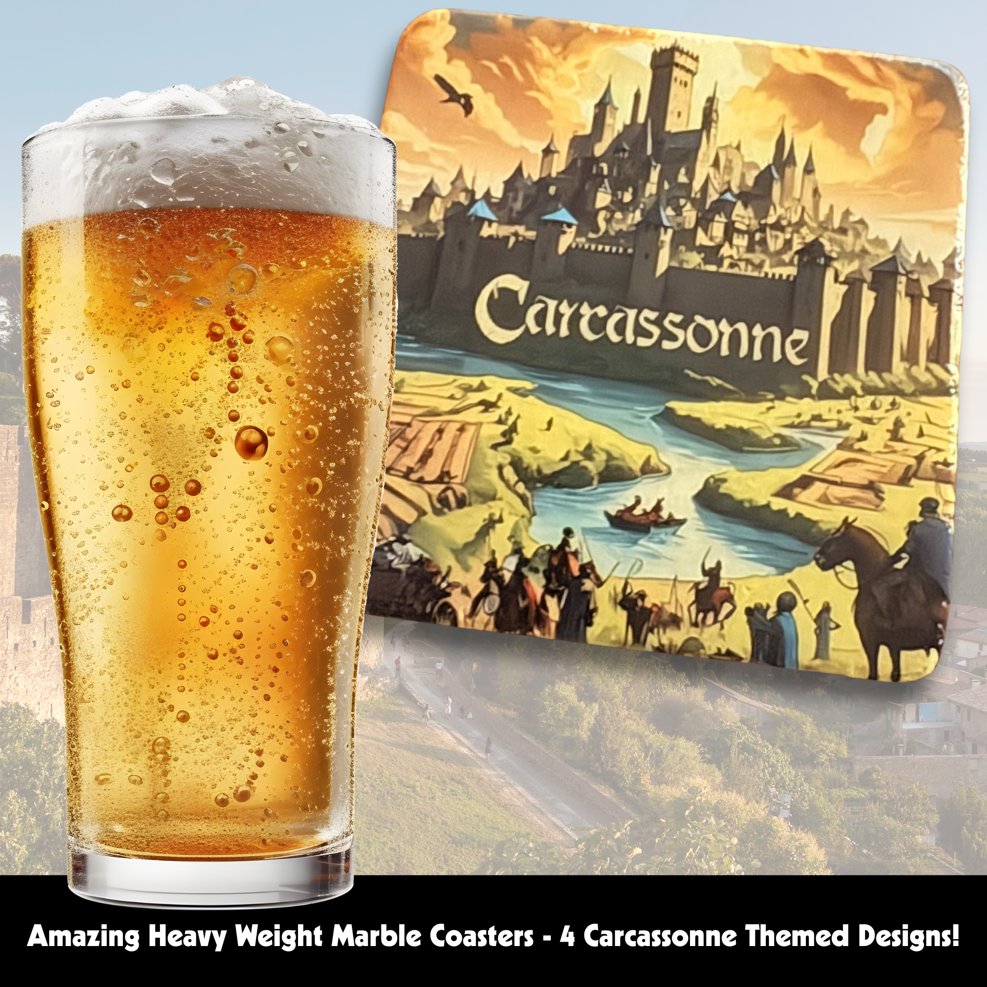 Coaster Set: Carcassonne