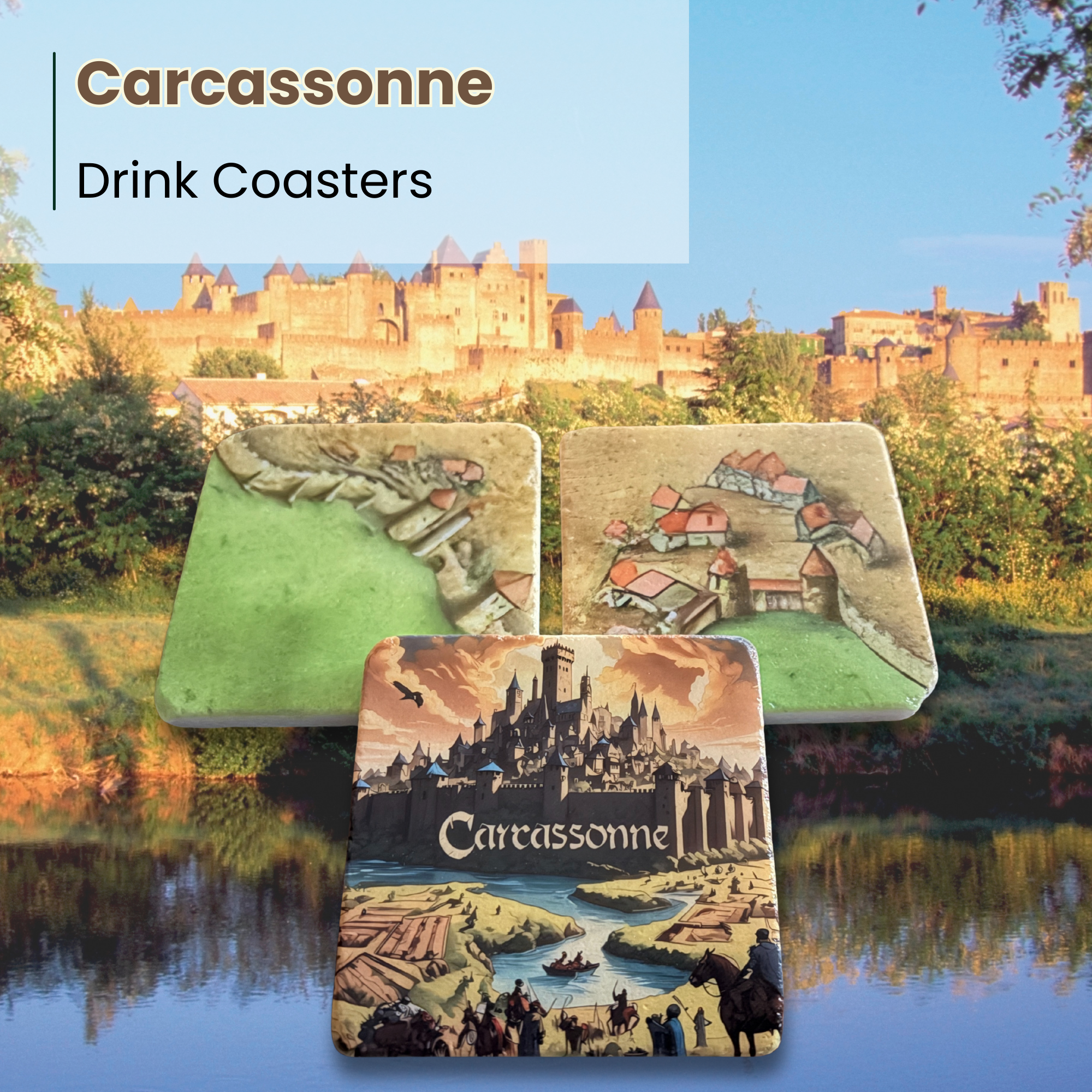 Coaster Set: Carcassonne