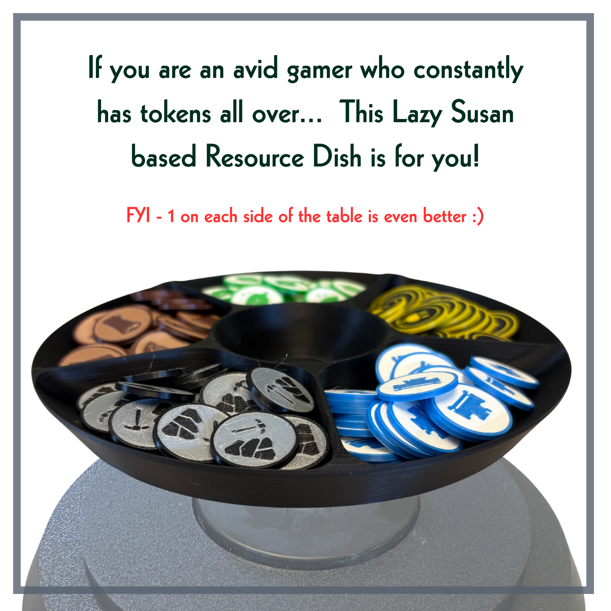 7.75" Lazy Susan Resource Tray