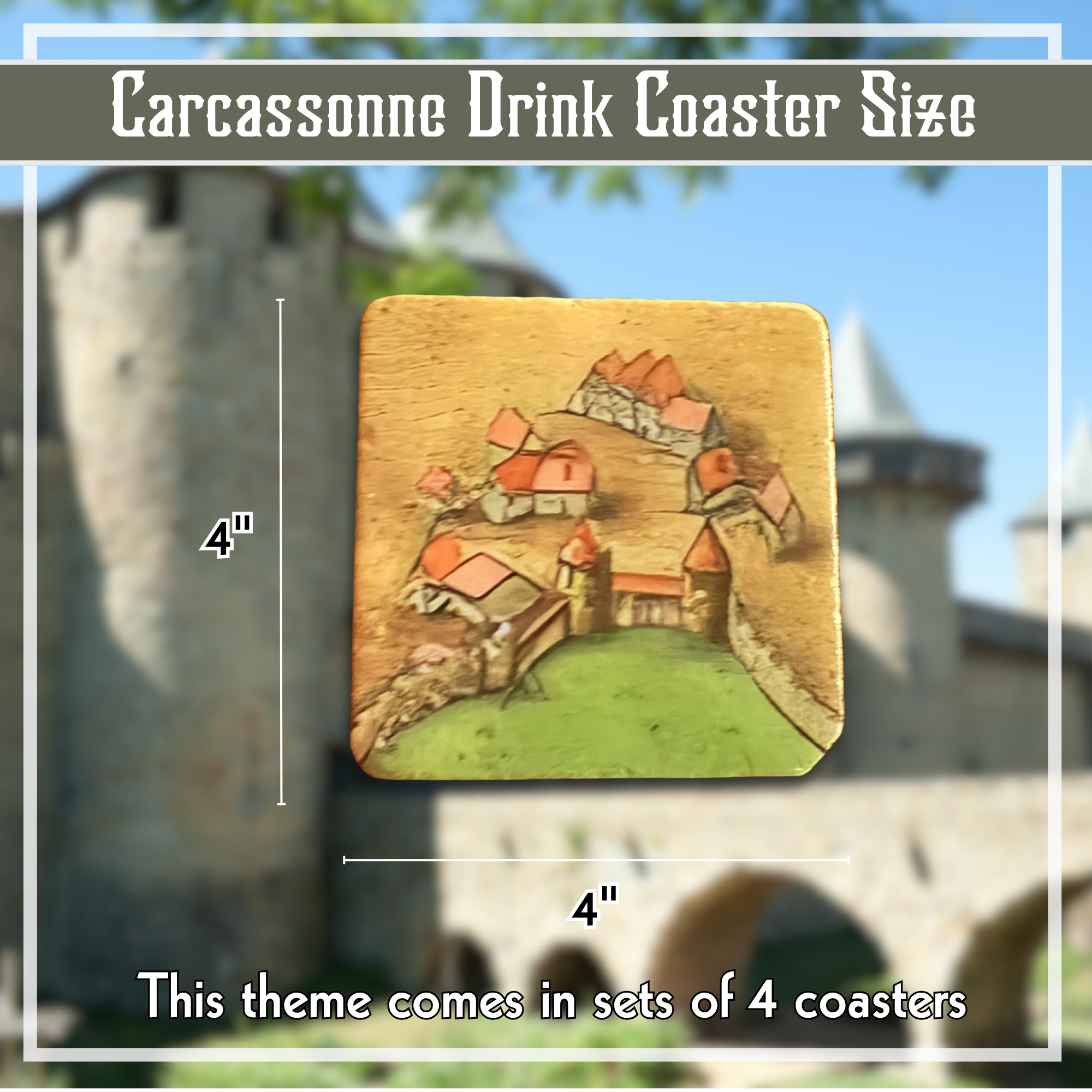Coaster Set: Carcassonne