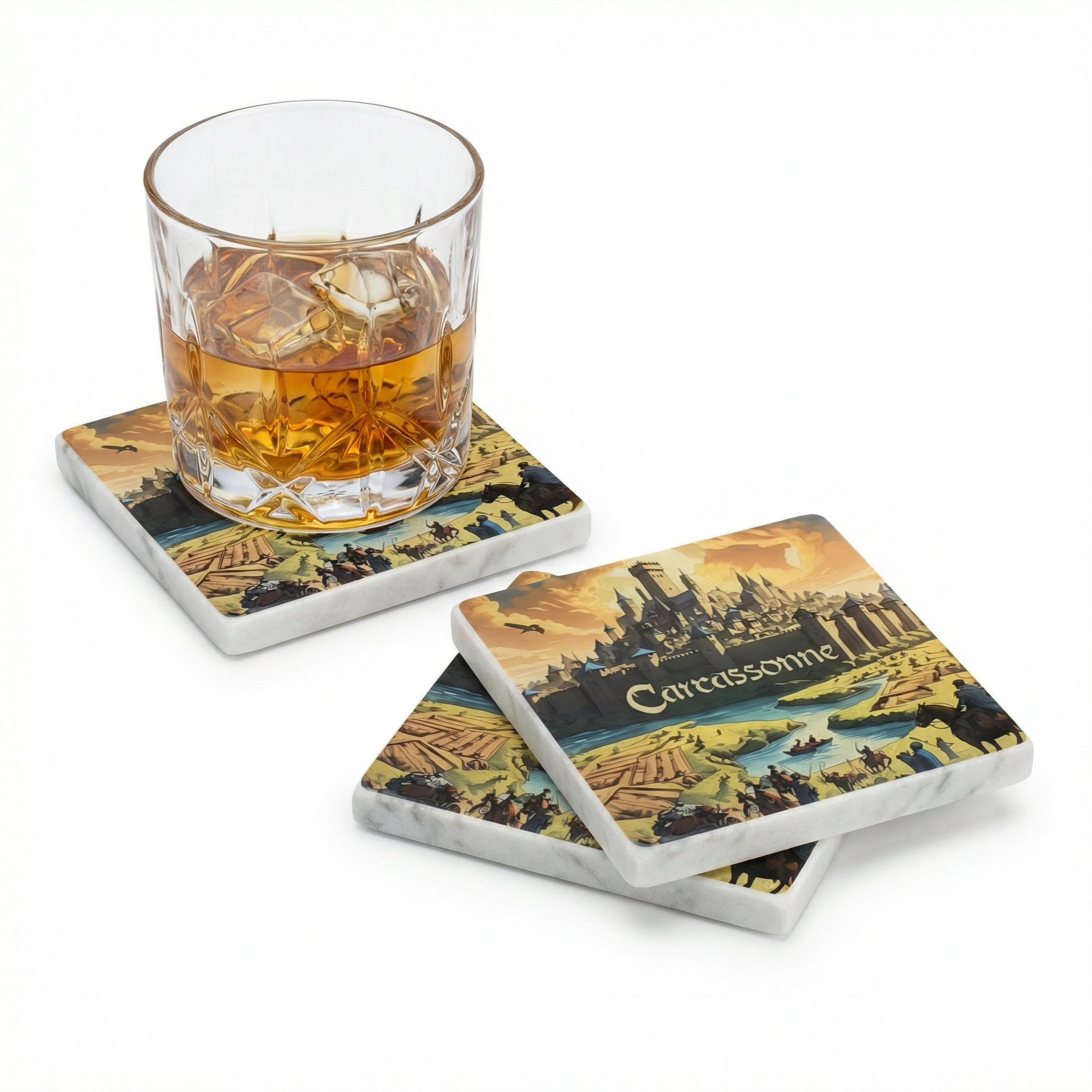 Coaster Set: Carcassonne